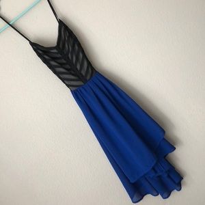 Blue and black dress